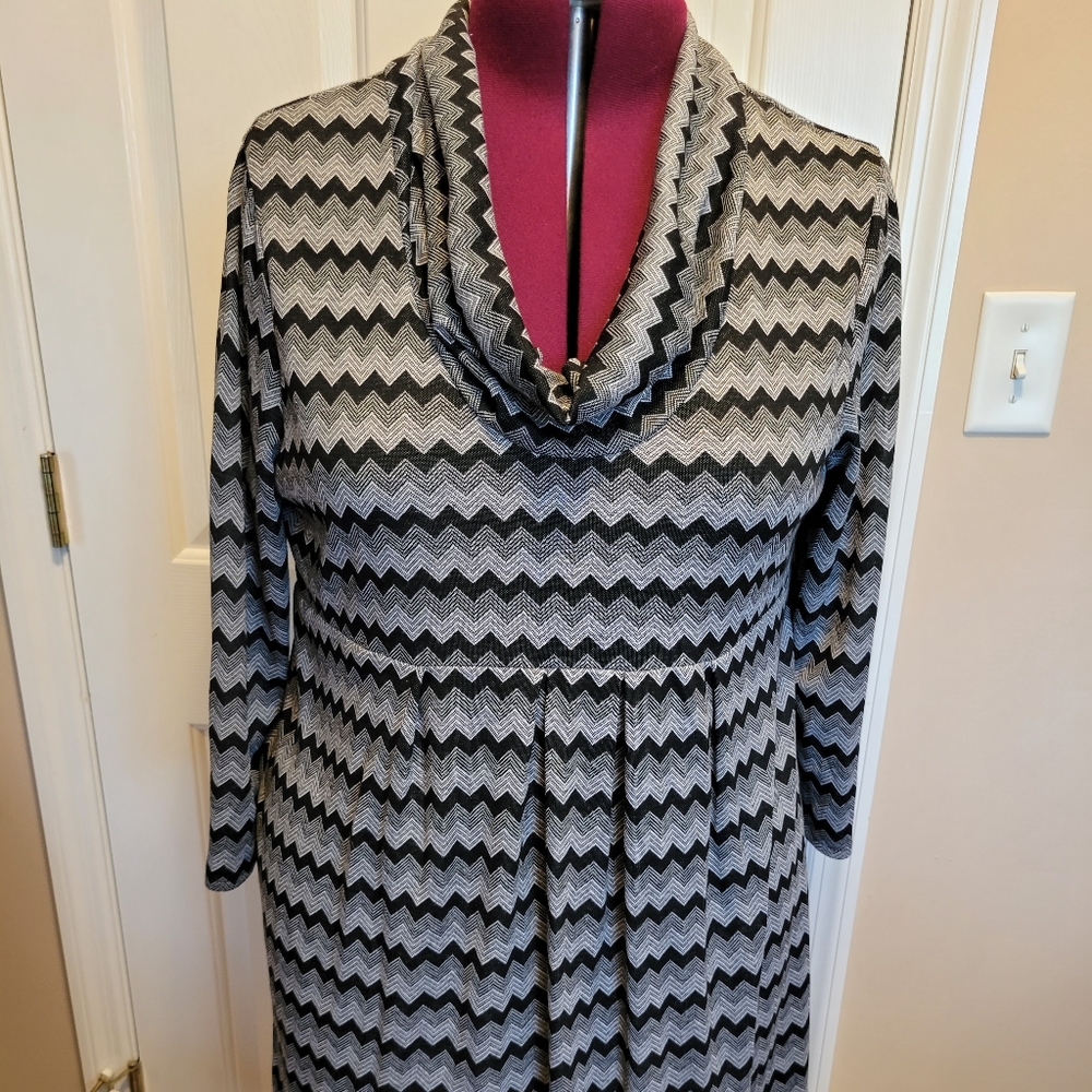 Black and Gray Chevron Dress